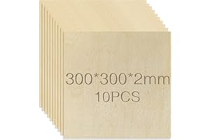 OWLKELA Contreplaqué, 10pcs 300 * 300 * 2mm, DIY Fait Main, Pyrogravure, Planche de Bois Modèle Avion, Plaque Bois