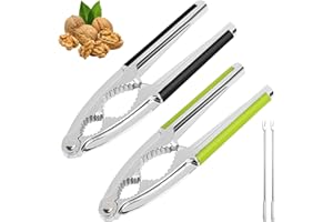 ROTKUSZ Nussknacker Walnüsse 4 Stück Set, Hochwertiger Nussknacker mit 2 Nuss Pickern, Ergonomischer Griff für Einfaches Knacken, Multifunktionaler Walnüsse Nussöffner für alle Arten von Nüssen/Hummercracker