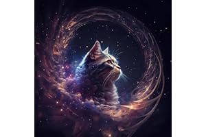 BJBJJIU 5D Diamond Art Painting Kit, Sparkling Diamante Cat Picture Set, Rhinestone Embroidery Craft Painting for Adults, Kids, Home, Wall Decor 40x30cm - Cartoon (1)