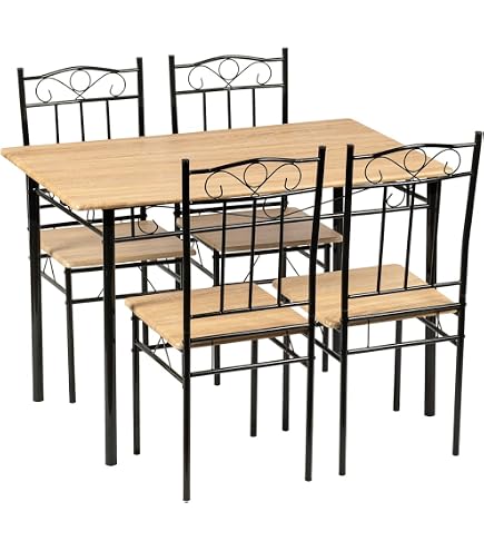 IDMarket Table à Manger Detroit 110cm Avec 2 Bancs - Style Industriel Bois Et Métal - Pour 4 Personnes - Fonctionnelle