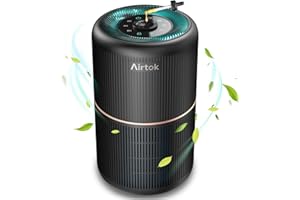 AIRTOK Air Purifiers, Air Purifier for Home Bedroom with Fragrance Sponges | 4 in 1 H13 True HEPA Air Filter 99.97% Remove Dust Pollen Pet Dander Odor Ozone, Free Night, Night Light, AP0601