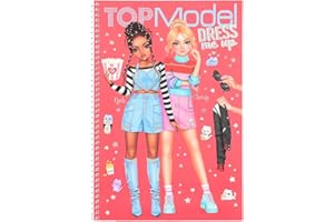 Depesche 12433 TOPModel Cutie Star-Libro Dress Me Up con 24 Pagine per Creare Outfit Chic, Libretto da colorare con 7 Fogli di Adesivi