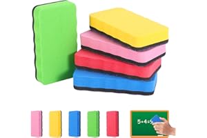 MYNOOZI 5 Stück Whiteboard Schwamm Magnetisch Set, Tafelwischer zur trockenen Entfernung von Schriften und Zeichnungen auf Tafeln, Abwaschbar und wiederverwendbar Whiteboard Eraser-Farbig