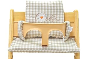 MHWGO Cojín para trona Tripp Trapp Stokke, Funda para Tronas de Bebe antideslizantes, Suave y grueso cojín para asiento de bebé de algodón orgánico, funda de repuesto, Juego de cojines para trona (cj)
