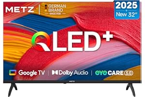 Metz QLED 32 Pollici Smart TV HD, 32MQF7000Z, HDR10, Dolby Audio, Riduzione Luce Blu, Google TV, Googlecast,Tuner DVB-T/T2/C/S/S2/Analogico