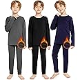 Resinta 3 Sets Boys Thermal Underwear Warm Soft Thermal Top and Long Johns for Boys