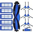 Unikstone 5 Unibody Filters 6 Side Brushes 1 Rolling Brush 1 Clean Tool，Replacement Parts Compatible for Eufy Robovac 11S Max, 15C Max, 30C Max, G20, G30, G30 Edge, G32 Pro Robot Vacuums, blue