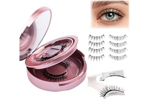 GEMERRY 2 Pair Magnetic Eyelashes Natural Look No Glue or Eyeliner Needed Magnetic Eyelashes Magnetic Lashes Natural Look Reusable Magnetic Eyelashes with Applicator