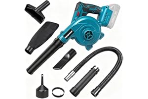 bycpower Akku Laubbläser für Makita 18V, Elektrischer Hand-Laubbläser Gebläse, 2-in-1 Elektrischer Laubbläser und Staubsauger Geeignet für Räumen von Einfahrten, Terrassen und Schneeräumung(Ohne Akku)