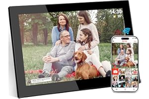 GSITUK Digital Photo Frame WiFi 10.1 Inch 1080P-1920x1200 Auto-Rotate IPS Touchscreen 16G LED Electronic Picture Frame Receive Photo/Video via Frameo App Senior Elderly Gift