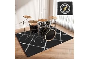 CDVR Tapis Batterie 120 x 80 cm Tapis De Tambour, Tapis insonorisant pour Batterie électronique, Tapis antidérapant, Tapis de Batterie Acoustique Tapis pour Tambour electronique - avec Sac Spécial