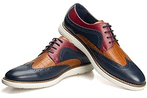 JITAI Men Oxfords Shoes Zapatos de Vestir Casuales para Hombres Zapatos de Moda Ligeros con Cordones