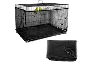 LICQIC Vogelkäfig Abdeckung, Vogelkäfig Samenfänger, Verstellbarer Schutznetz für Vogelkäfig, Papageien Nylon Mesh