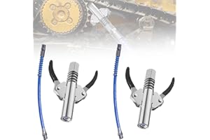 Acboor 2 Piezas Engrasadora Manual, Acoplador G Doble Mango para Pistola Engrase con 30 Cm Manguera, M6-M14 Engrasadora Bateria, Rosca Hembra Universal, Boquillas Engrase 10 MM para Todo Tipo