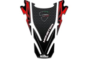 Resin Bike Pegatinas de Moto Compatibles con Ducati Monster. Protector de Depósito de Choques y Arañazos de Moto. Adhesivo 3D Resinado - Efecto Carbono - Made in Italy