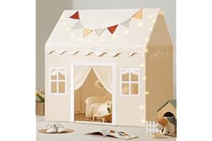 Tiny Land Tienda de Campaña Infantil de Princesa con Tapete y Luces, Sala de Juegos para Niños Pequeños de 3 a 13 años