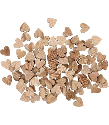 50 blanco houten knutselharten 5 cm - onafgewerkte houten harten voor knutselen, houten bruiloftsdecoraties, hartvormige houten decoraties - houten harten om te knutselen als houten hartdecoratie