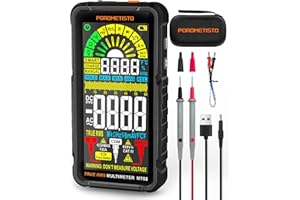 8 EN 1 POROMETISTO Multímetro Digital Profesional TRMS 6000 Conteos, Recargable, Polimetro Digital Profesional, Mide Voltaje Corriente Resistencia Continuidad Ciclo de Trabajo Capacitancia Frecuencia