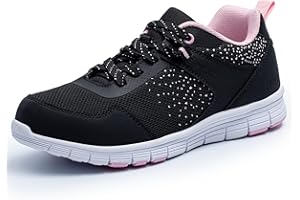 SPIEZ Antidérapantes Chaussures de Sécurité Femme Légère, Basket de Travail Confortables et Anti-crevaison Baskets Tendance Anti-écrasement pour Le Travail et Le Quotidien, EU35, Noir-Rose