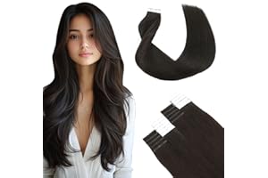 SURNEL Extensiones Adhesivas Pelo Natural, 55cm 50g 20 Piezas, Castaño Oscuro Extensiones de Adhesivas Natural Extensiones Pelo Remy Extensiones Cabello Postizos Mujer(T#2-55cm)