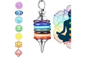 MAJESTIC'S Pendule Divinatoire 7 Chakras en Pierres naturelles Pendule de Radiesthesie : Lapis Lazuli Améthyste Aventurine Jaspe Oeil de Tigre – Pendule Sept Chakras le plus puissant [𝐆𝐀𝐑𝐀𝐍𝐓𝐈𝐄 𝐀 𝐕𝐈𝐄]