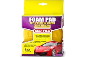 Ma-Fra Foam Pad, Spugna Auto a Celle Strette per Applicazione di Polish, Cere, Sigillanti e Dressing, Ideale per Il Trattamento di Superfici in Gomma, Plastica, Vinile e Pelle, Confezione da 2 Pezzi