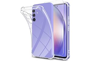 UYMO [3 en 1 Funda para Samsung Galaxy A54 5G con 2 Piezas Cristal Templado, Transparente Carcasa Protectora Anti-Choque Case, [Protección de cámara ] Suave TPU Silicona Anti-arañazos Caso Cover