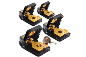 Dutreg Trampas para Ratones, 4 Reutilizables Eficientes Trampa Ratones para Usar En Interiores Y Exteriores (Grande)