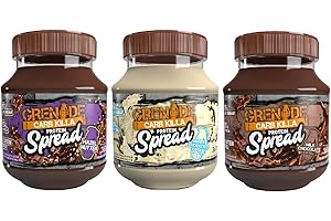 Grenade Carb Killa Protein Spread, mezcla de chocolate de 3 sabores, 3 tarros de 360 g
