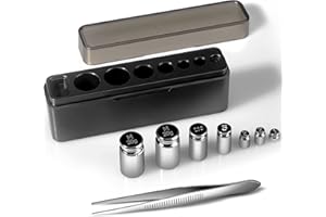 UNIWEIGH Kalibriergewicht-Set,7 Stück 1–60 g Kalibrierungs-Gramm-Skala-Gewichts-Set,kleines Testgewicht für digitale Waage,beinhaltet: 1 x 1g,2 x 2g,1 x 5g,1 x 10g,2 x 20g,Stück Pinzette
