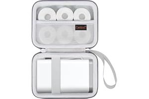 Canboc Hard Carry Case Compatible with NELKO P21 Label Maker Machine, Portable Bluetooth Label Printer Box, Zip Mesh Bag Fits Label Paper and Charging Cable, Grey