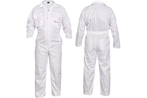 SHYNE KILTS U.K Weiß Herren Overall Monteuranzug Overalls Arbeitskleidung Mechaniker Blaumann
