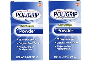 Super Poligrip Extra styrka pulver självhäftande tänder - 1,6 oz (förpackning med 2) av Super Poli-Grip