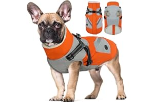 Hjyokuso Cappotto Cane, Cappotti Per Cani Impermeabili Con Imbracatura, Cappottino Cane Taglia Piccola Media Grande, Vestiti Per Cani, Cappottino Imbottito Per Cane, Giubbotto Cane Antivento XS-3Xl