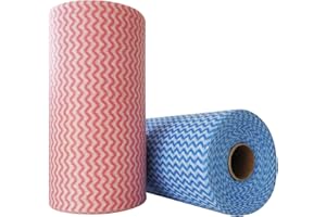 JINYUDOME J Cloth Rolls, Reusable Cleaning Cloths, Universal Cleaning Cloth Roll，2 Rolls 200 Sheets.