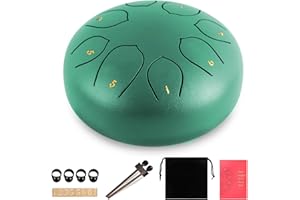 TIWIHON Steel Tongue Drum - 6 Inch 8 Notes C Key Steel Drum Percussion Instrument, Musical Instruments for Adult Beginner, Handpan Drum with Drumsticks for Meditation, Yoga, Musical Education, Mind Healing