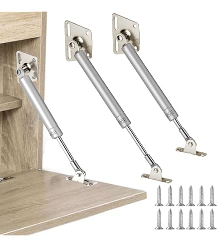 ID Dinkel Gasfeder Set 4 Stück – 100N Mechanische Druckfeder Für Schranktüren, Klappen Und Möbel, Inkl. Montageplatten