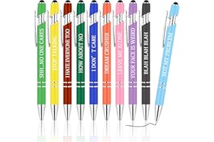 AUAUY Kugelschreiber, Inspirierender Einziehbarer Kugelschreiber Zitate, 10 Stück Druckkugelschreiber Kollegen Eingabestift Metall Motivation Stift für Schreibtisch Mitarbeiter