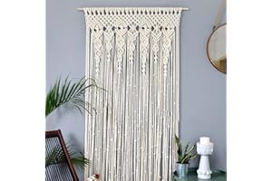 FIYSON Macrame Wandbehang Gewebt Tapisserie Makramee Tür Hängend ,Macrame Wandbehang Tapisserie Raumteiler Makramee Vorhänge Fenstervorhang Türvorhänge, Hochzeit Hintergrund Arch Boho Wanddekor (90*180cm)