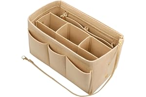 HQYBZP Taschenorganizer,30 * 17 * 16cm Handtaschen Organizer,Taschenorganizer Shopper Für Frauen,Handtasche Einsatz Mit Reißverschluss,Innentaschen Für Handtaschen Für Reisen,Organizer Tasche