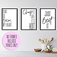 Little Angels Jamboree Triple pack Kitchen Home Prints, Wall Art Poster Funny Humour Home Pictures Modern Minimal Black/White NO FRAMES INCLUDED BCB