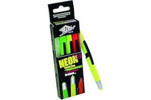WEDO 261610499 - Penna a sfera 3 in 1 e evidenziatore, confezione da 4 pezzi, giallo fluo, verde fluo, rosa fluo, arancione fluo