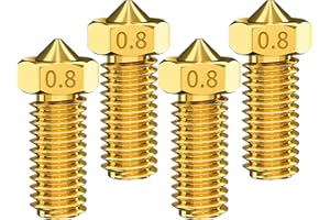 ZIAMZRA 4pcs Buses en laiton Pièces d'imprimante 3D Buses en laiton 0.8 mm Buse d'imprimante 3D Tête d'impression d'extrudeuse pour Filament 1,75 mm