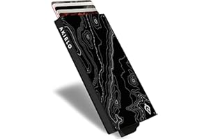 AKIELO Porta Carte di Credito con Blocco RFID in Confezione Regalo – Portafoglio Uomo Slim – Porta Tessere Uomo dal Design Minimalista (Collezione ALPHA)