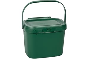 Addis - Cubo de Basura para residuos de Alimentos en la Cocina, para compostar, Uso Cotidiano, 4,5 litros, Color Verde Oscuro, Modelo 518250