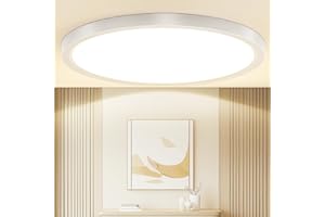 ‎TAIPOW Taipow Nowoczesna lampa sufitowa Led 4000K, 18 W, 2448 lm, naturalna biel, okrągła, bardzo cienka wewnętrzna lampa sufitowa do balkonu, łazienki, sypialni, piwnicy, Ø22 cm