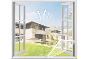 VOLLENC Moustiquaires pour Fenêtres, 85x110cm Moustiquaire pour Fenêtres pour Insectes et Mouches (Blanc)