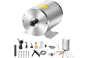 VEVOR Kit Motore Elettrico Brushless DC da 1800 W Motore 48 V a 4500 giri/min con Regolatore di Velocità Aggiornato, Pedale e Kit Impugnatura Acceleratore per Go-Kart, Bici Elettriche, Moto, Scooter