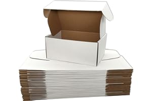 Cenoid Kleine Versandkartons 230x150x100 mm Weiße Maxibrief Warensendung Karton Versandboxen Verpackungskartons Pakete für Versand (25 Stück)