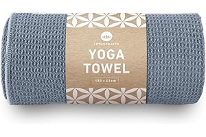 Lotuscrafts® Yoga Handtuch rutschfest für Yogamatte, rutschfester als klassisches Yoga Handtuch rutschfest mit Noppen dank großflächiger Silikonbeschichtung Yogatuch rutschfest, Yogas Tuch 183 x 61 cm
